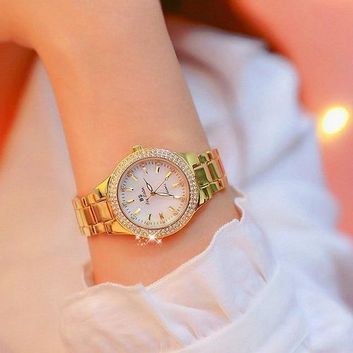Planet Gates Gold Watch Women Dress Watch Fashion Rose Gold Quartz Watches Female Stainless Steel Wristwatches