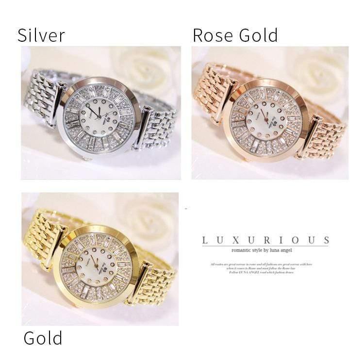 Planet Gates Gold Watches Diamond Luxury Famous Brand Elegant Dress Quartz Watches Ladies Rhinestone Wristwatch Relogios Femininos ZDJ006