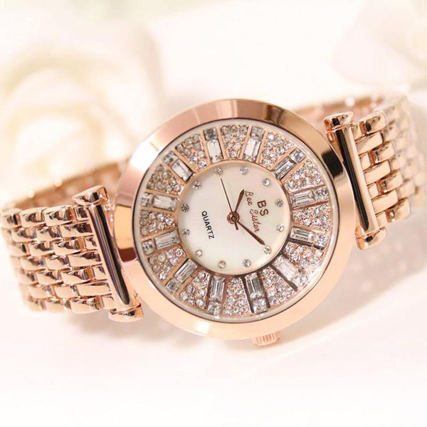 Planet Gates Gold Watches Diamond Luxury Famous Brand Elegant Dress Quartz Watches Ladies Rhinestone Wristwatch Relogios Femininos ZDJ006