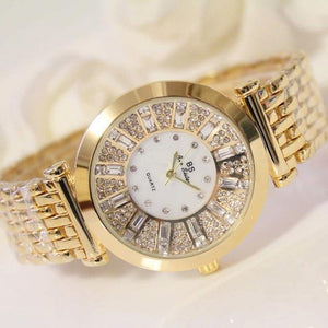 Planet Gates Gold Watches Diamond Luxury Famous Brand Elegant Dress Quartz Watches Ladies Rhinestone Wristwatch Relogios Femininos ZDJ006