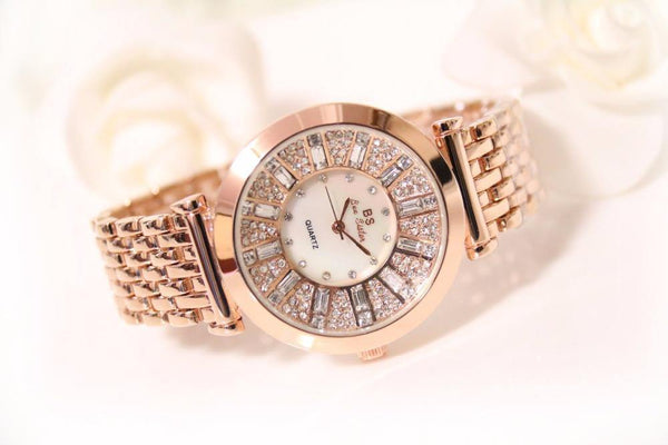 Planet Gates Gold Watches Diamond Luxury Famous Brand Elegant Dress Quartz Watches Ladies Rhinestone Wristwatch Relogios Femininos ZDJ006