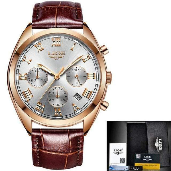 Planet Gates Gold white leather Mens Watches Top Brand Luxury Waterproof 24 Hour Date Quartz Clock  Male Leather Sport Wrist Watch Relogio Masculino