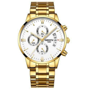 Planet Gates Gold White Steel Men Watches Luxury Famous Top Brand Men's Fashion Casual Dress Watch Military Quartz Wristwatches Saat