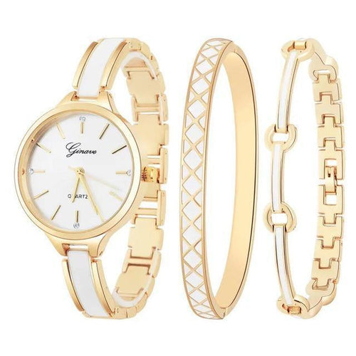 Planet Gates gold white Watch Women Rose Gold Bracelet Watch Sets Luxury Simple  Ladies Female Girl Hour Casual Quartz Wristwatches