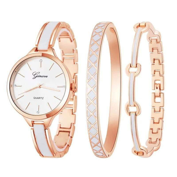 Planet Gates gold white Watch Women Rose Gold Bracelet Watch Sets Luxury Simple  Ladies Female Girl Hour Casual Quartz Wristwatches