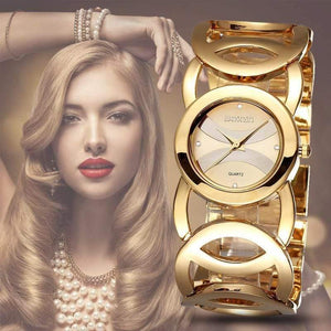 Planet Gates Gold White Women Watches Color Forever Gold Luxury Brand Bracelet Watch Women Dress Stainless Steel Ladies Watch Girl