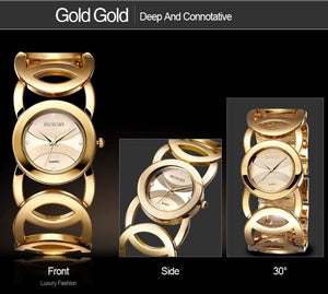 Planet Gates Gold White Women Watches Color Forever Gold Luxury Brand Bracelet Watch Women Dress Stainless Steel Ladies Watch Girl