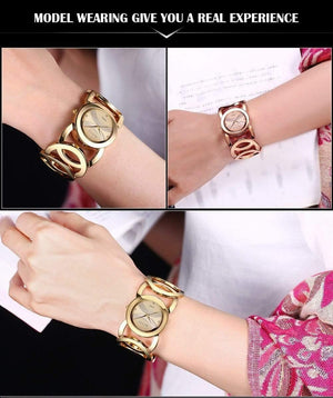 Planet Gates Gold White Women Watches Color Forever Gold Luxury Brand Bracelet Watch Women Dress Stainless Steel Ladies Watch Girl