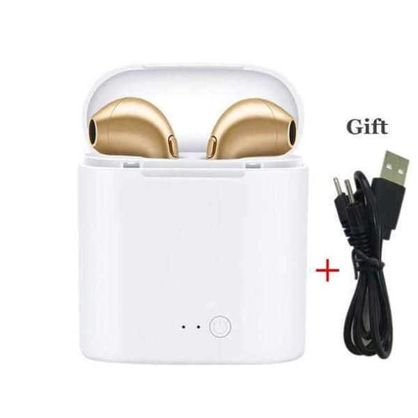 Planet Gates gold Wireless Earbuds Handsfree Headphone I7 Bluetooth Earphone In Ear Buds for Earpods IOS Xiaomi All Mobile Phones