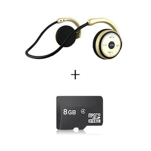 Planet Gates Gold with SD Card Bluetooth Headphone Wireless Jaws Support TF Card FM Radio Portable Neckband Wireless Earphones
