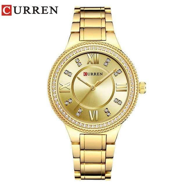 Planet Gates gold Women's Casual Watches Waterproof Wristwatch Women Fashion Dress Rhinestone Stainless Steel Ladies Clock