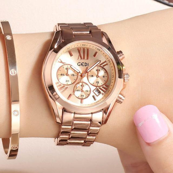 Planet Gates Gold women watch Women Watches Fashion Quartz Female Clock Women's Watch Stainless Steel Strap Ladies Wristwatch Luxury Hour reloj