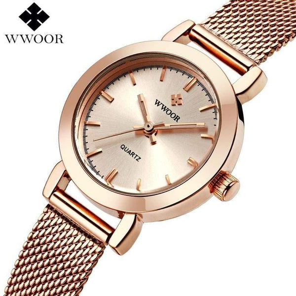 Planet Gates Gold Women Watches Quartz Rose Gold Dress Ladies Watch Brand Luxury Small Clock Stainless Steel Mesh Bracelet Wrist Watch Gifts