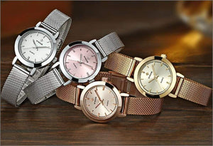 Planet Gates Gold Women Watches Quartz Rose Gold Dress Ladies Watch Brand Luxury Small Clock Stainless Steel Mesh Bracelet Wrist Watch Gifts