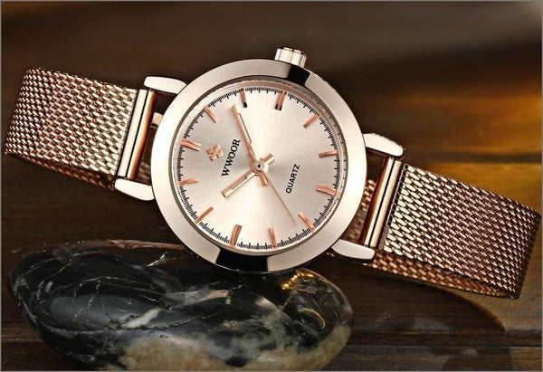Planet Gates Gold Women Watches Quartz Rose Gold Dress Ladies Watch Brand Luxury Small Clock Stainless Steel Mesh Bracelet Wrist Watch Gifts