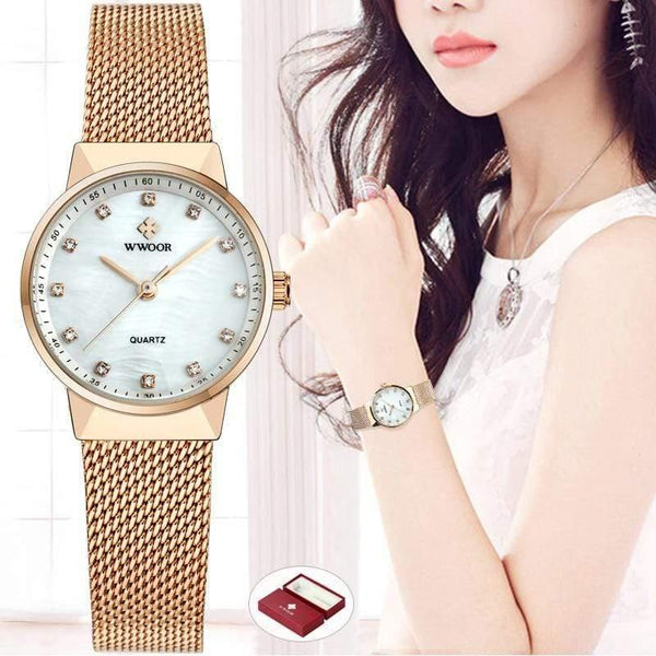Planet Gates Gold Women Watches Quartz Waterproof Rose Gold Dress Ladies Watch Women Brand Luxury Mesh Bracelet Wrist Watch Relogio Feminino