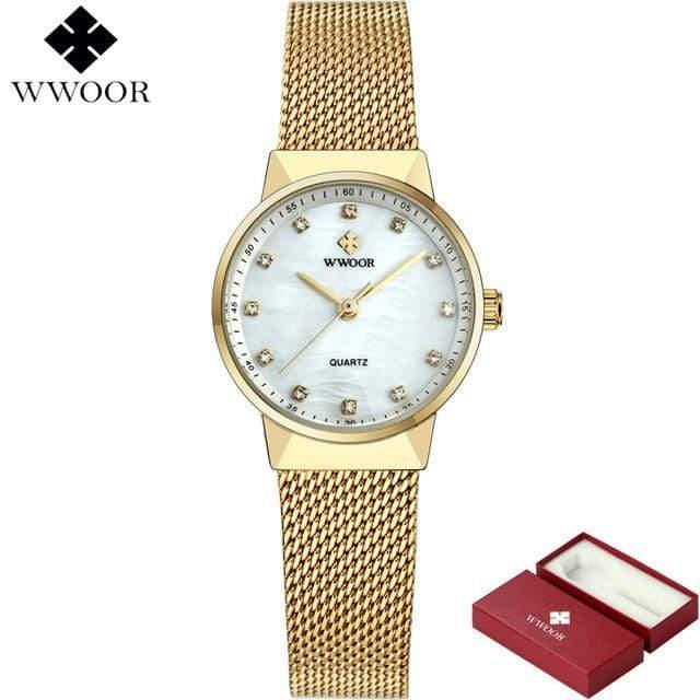 Planet Gates Gold Women Watches Quartz Waterproof Rose Gold Dress Ladies Watch Women Brand Luxury Mesh Bracelet Wrist Watch Relogio Feminino