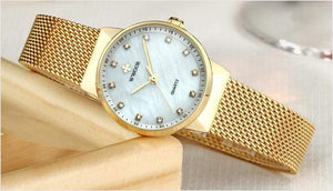 Planet Gates Gold Women Watches Quartz Waterproof Rose Gold Dress Ladies Watch Women Brand Luxury Mesh Bracelet Wrist Watch Relogio Feminino