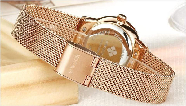 Planet Gates Gold Women Watches Quartz Waterproof Rose Gold Dress Ladies Watch Women Brand Luxury Mesh Bracelet Wrist Watch Relogio Feminino