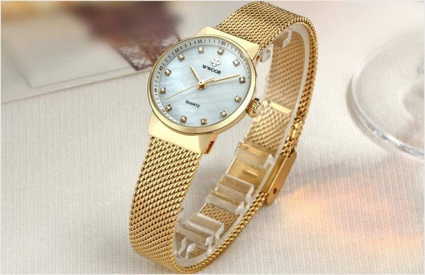 Planet Gates Gold Women Watches Quartz Waterproof Rose Gold Dress Ladies Watch Women Brand Luxury Mesh Bracelet Wrist Watch Relogio Feminino