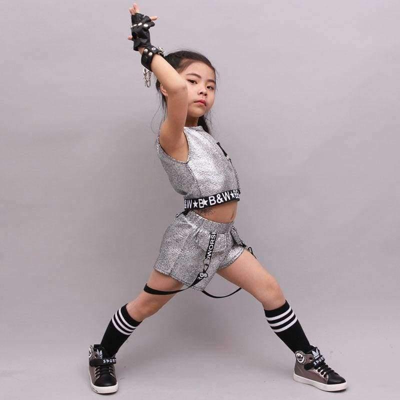 Planet Gates golden / 5 Hip Hop Clothing Girl Summer New Arrival Kids Street Dance Clothes Sets Teenage Girls Jazz Dance Clothing Set