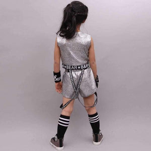 Planet Gates golden / 5 Hip Hop Clothing Girl Summer New Arrival Kids Street Dance Clothes Sets Teenage Girls Jazz Dance Clothing Set