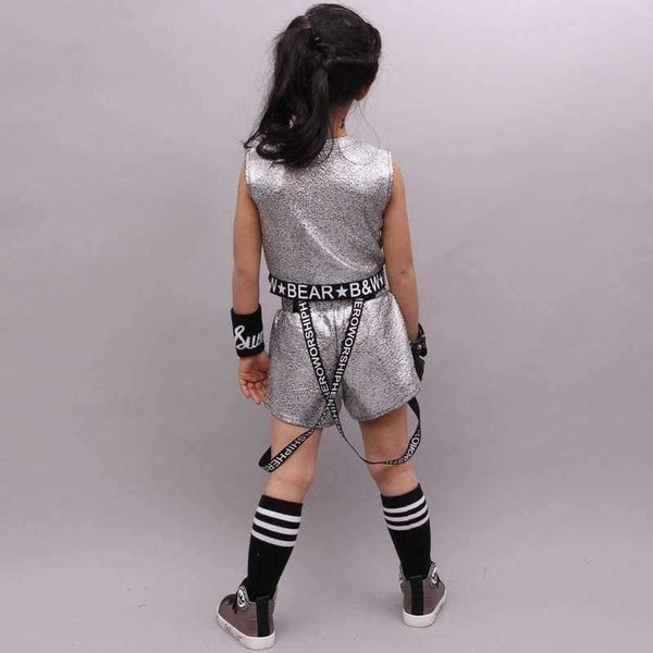 Planet Gates golden / 5 Hip Hop Clothing Girl Summer New Arrival Kids Street Dance Clothes Sets Teenage Girls Jazz Dance Clothing Set