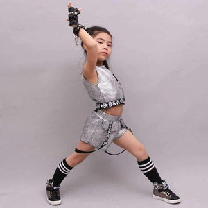 Planet Gates golden / 5 Hip Hop Clothing Girl Summer New Arrival Kids Street Dance Clothes Sets Teenage Girls Jazz Dance Clothing Set