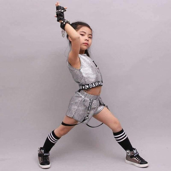 Planet Gates golden / 5 Hip Hop Clothing Girl Summer New Arrival Kids Street Dance Clothes Sets Teenage Girls Jazz Dance Clothing Set