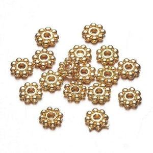 Planet Gates Golden / 5mm 300pc/bag Daisy Flower Spacer Beads Alloy Metal Bead Findings For DIY Jewelry Bracelets Necklaces Making Mixed Color Wholesale