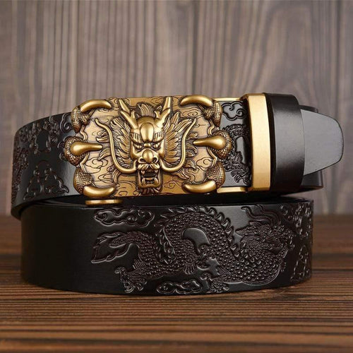 Men Belt Genuine Leather New High Quality Cowhide Handmade Men Waistbands Chinese Dragon Pressed Straps Male Designer Belts