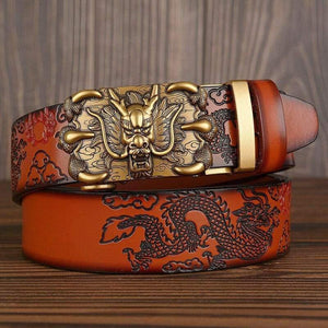 Men Belt Genuine Leather New High Quality Cowhide Handmade Men Waistbands Chinese Dragon Pressed Straps Male Designer Belts
