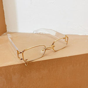 Planet Gates Golden clear Popular Fashion Small Rectangle Women Luxury Sunglasses Brand Designer Vintage Punk Men Sun Glasses Shades UV400