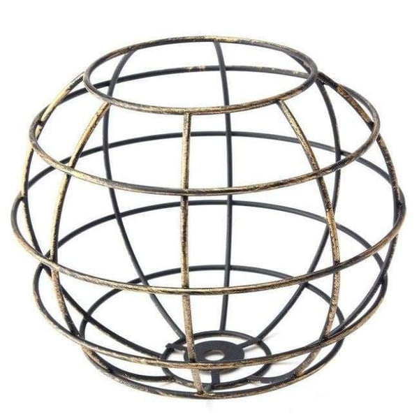 Planet Gates Golden E Smuxi Retro Vintage Industrial Lamp Covers Pendant Trouble Light Bulb Guard Wire Cage Ceiling Hanging Bars Cafe Lamp Shade