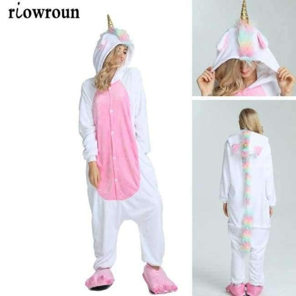 Planet Gates Golden horn unicorn / S Halloween Wholesale Animal Stitch Star Unicorn onesie Adult Unisex Cosplay Costume Women Pajamas Sleepwear Adult Winter