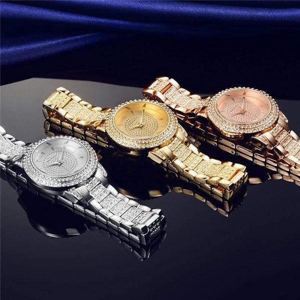 Planet Gates Golden Quartz Watch Women Silver Rose Gold Bracelet Watches Crystal Diamond Dress Ladies Wristwatch Girl Clock 30