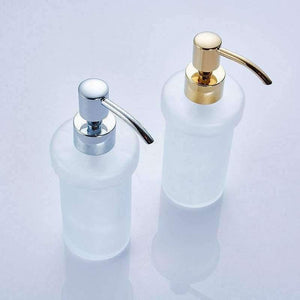 Planet Gates Golden / Russian Federation Liquid Soap Dispensers Luxury Gold Color Soap Dispenser Wall Mounted With Frosted Glass Container bottle Bathroom Products HK-38