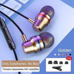 Planet Gates Golden TOMKAS Wired Earbuds Headphones 3.5mm In Ear Earphone Earpiece With Mic Stereo Headset 5 Color For Samsung Xiaomi Phone Computer