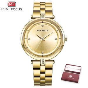 Planet Gates Golden Watches Women Top Brand Luxury Quartz Watch Women Fashion Relojes Mujer Stainless Steel Ladies Quartz Wrist Watches