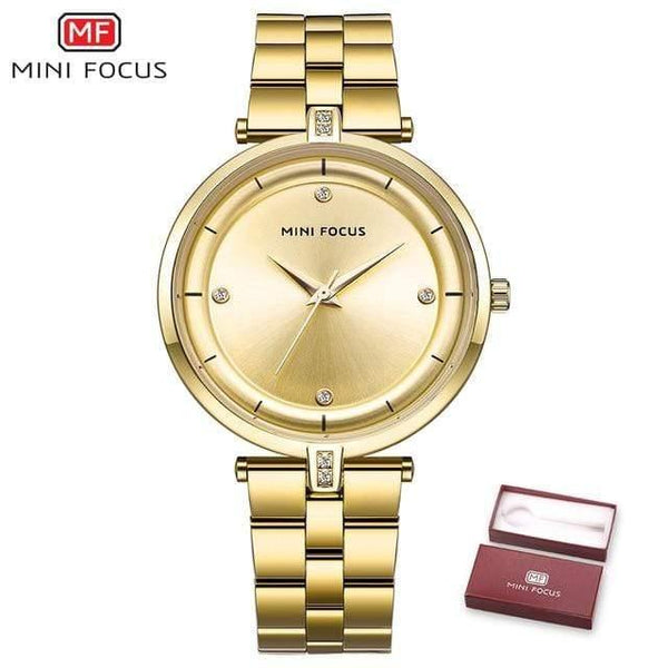 Planet Gates Golden Watches Women Top Brand Luxury Quartz Watch Women Fashion Relojes Mujer Stainless Steel Ladies Quartz Wrist Watches