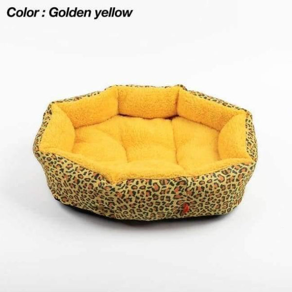 Planet Gates Golden yellow / M for very small dog Colorful Leopard print Pet Cat and Dog Bed Pink, Yellowish brown, Purplish red, Brown, Gray, Yellow SIZE M,L