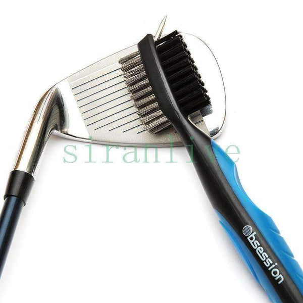 Planet Gates Golf Brush and Club Groove Cleaner 2 Ft Retractable Zip-line Extension Cord and Clip Aluminum Carabiner Lightweight and Stylis