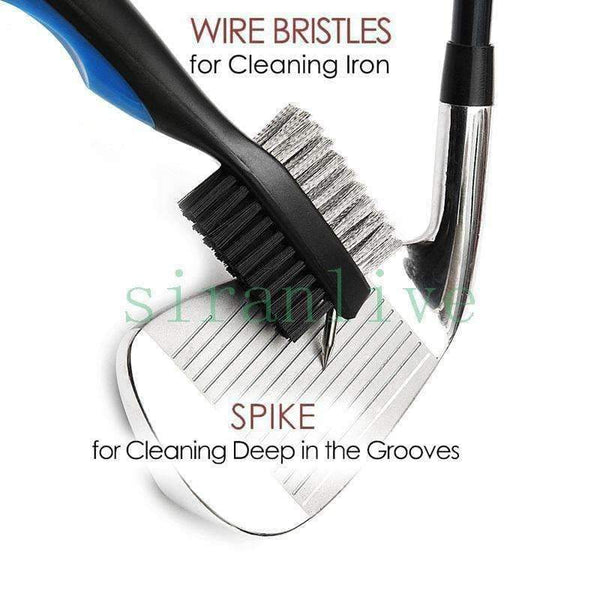 Planet Gates Golf Brush and Club Groove Cleaner 2 Ft Retractable Zip-line Extension Cord and Clip Aluminum Carabiner Lightweight and Stylis