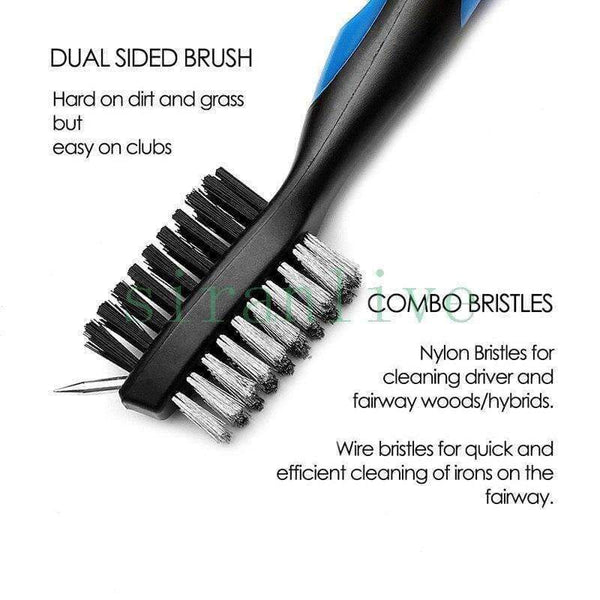 Planet Gates Golf Brush and Club Groove Cleaner 2 Ft Retractable Zip-line Extension Cord and Clip Aluminum Carabiner Lightweight and Stylis