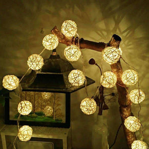 Planet Gates Goodland 2M Rattan Ball LED String Light Fairy Lights Holiday Light for Party Wedding Christmas Garland Gerlyanda Decoration