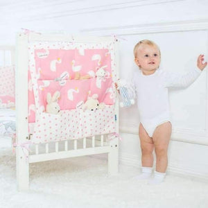 Planet Gates Goose Baby Bed Hanging Storage Bag Cotton Crib Organizer For Newborn Baby Bedding Set Cartoon Pattern Baby Cot Toy Diaper Pocket
