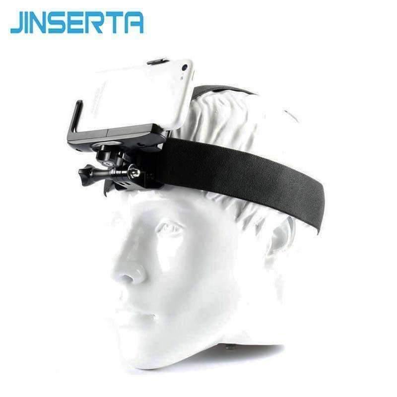 Planet Gates Gopro Head Strap Mount with Phone Clip / Bracket for iPhone Huawei Samsung for Climbing/ skiing/biking Sports 360 Degree Rotated