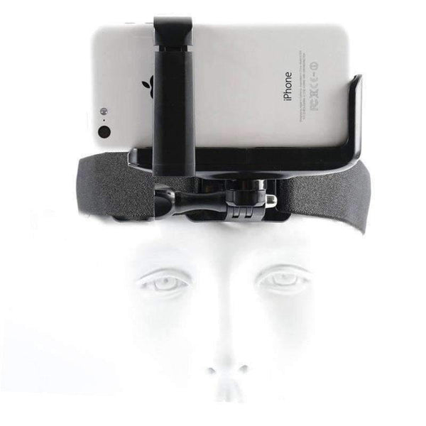 Planet Gates Gopro Head Strap Mount with Phone Clip / Bracket for iPhone Huawei Samsung for Climbing/ skiing/biking Sports 360 Degree Rotated