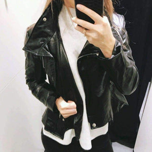 Planet Gates Gothic faux leather coats Women Winter Autumn Fashion Motorcycle Jacket Black  Outerwear faux leather PU Jacket 2018 Coat HOT