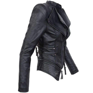 Planet Gates Gothic  faux leather PU Jacket Women Winter Autumn Fashion Motorcycle Jacket Black faux leather coats  Outerwear 2018 Coat HOT